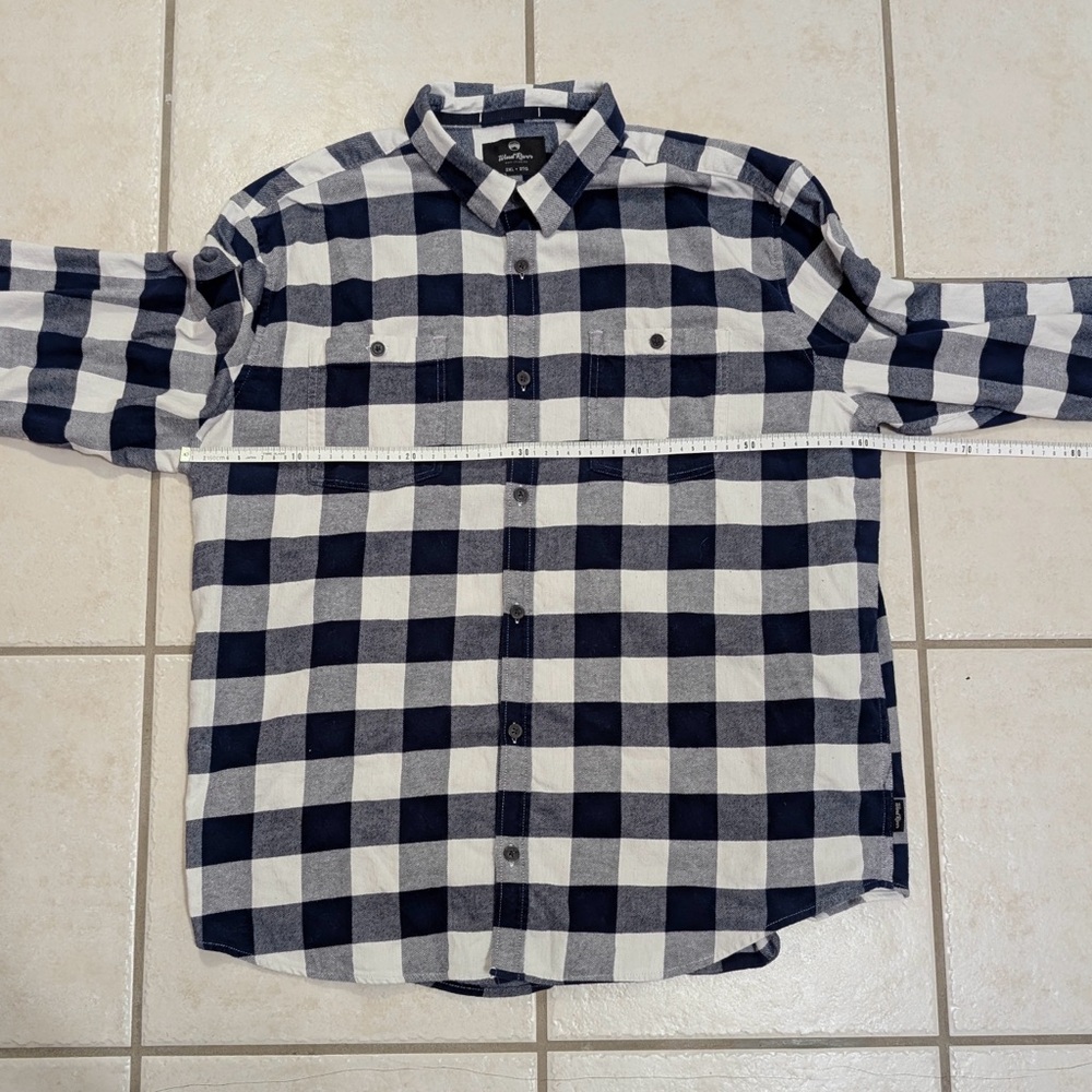 WindRiver Blue & White Men’s 2XL Flannel Plaid Shirt - Picture 5 of 15